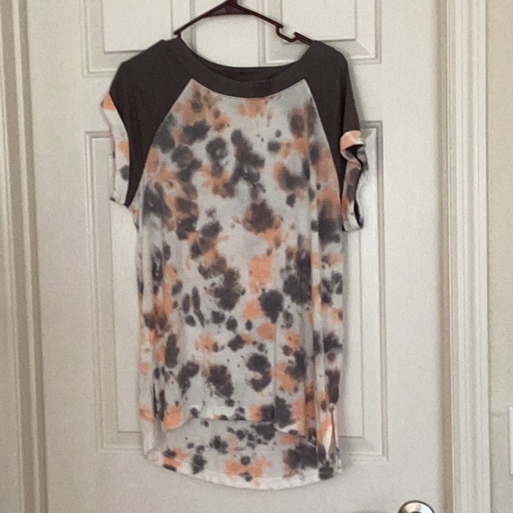 Orange and Gray Raglan Graphic Tee